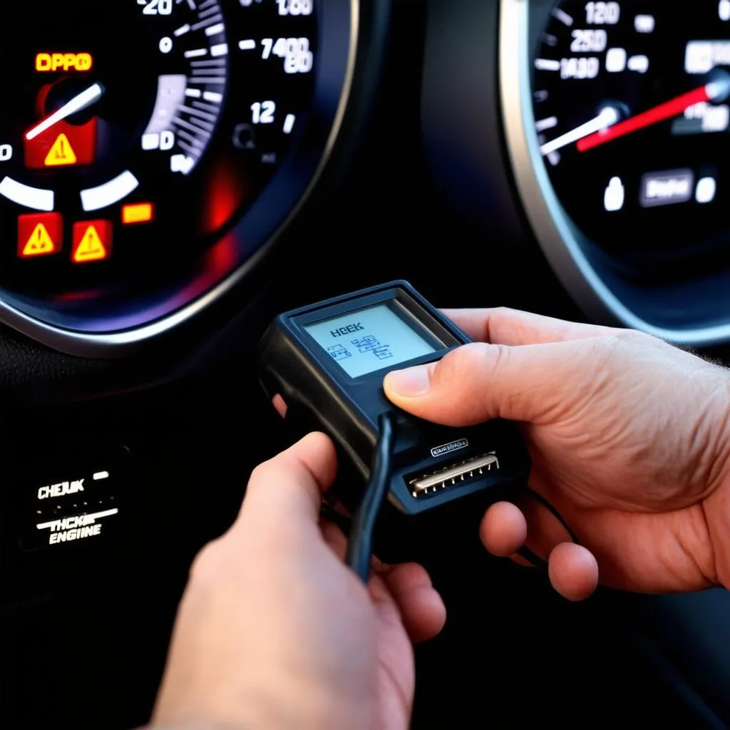 OBD-II Scanner Connected to a Chrysler